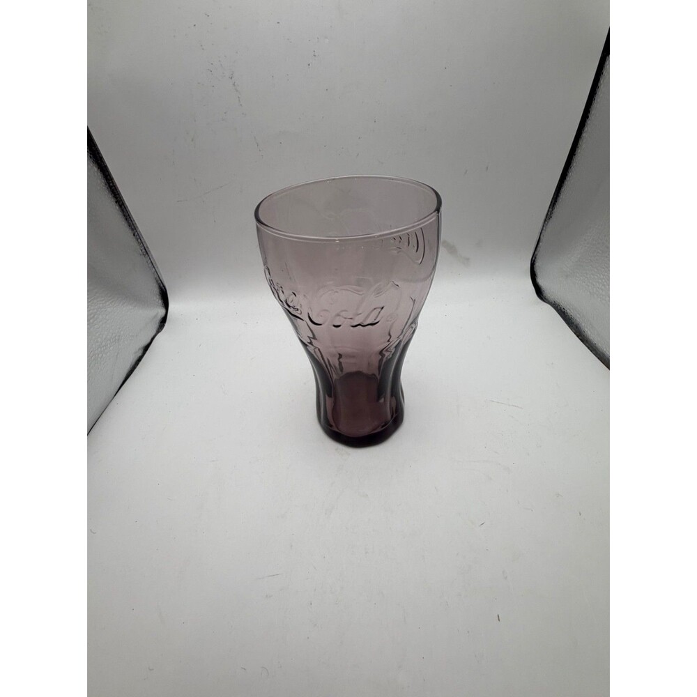 Coca Cola Purple Amethyst Glass 16 Oz Embossed Contour McDonalds 2009